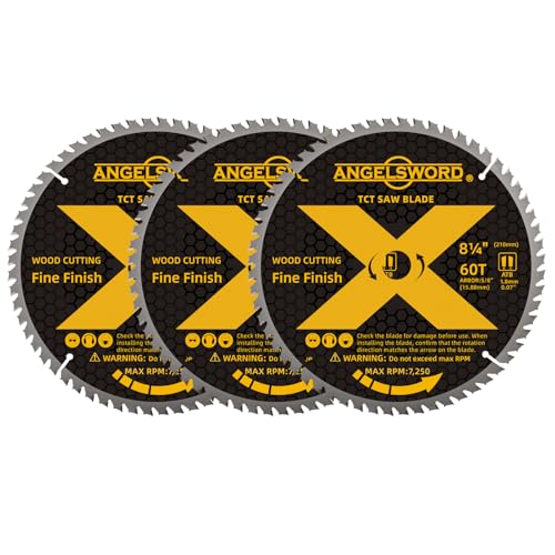 ANGELSWORD 8-1/4 Inch Table Saw Blade/Circular Saw Blade for Fine Finish Wood Cutting 60T 3 Pack