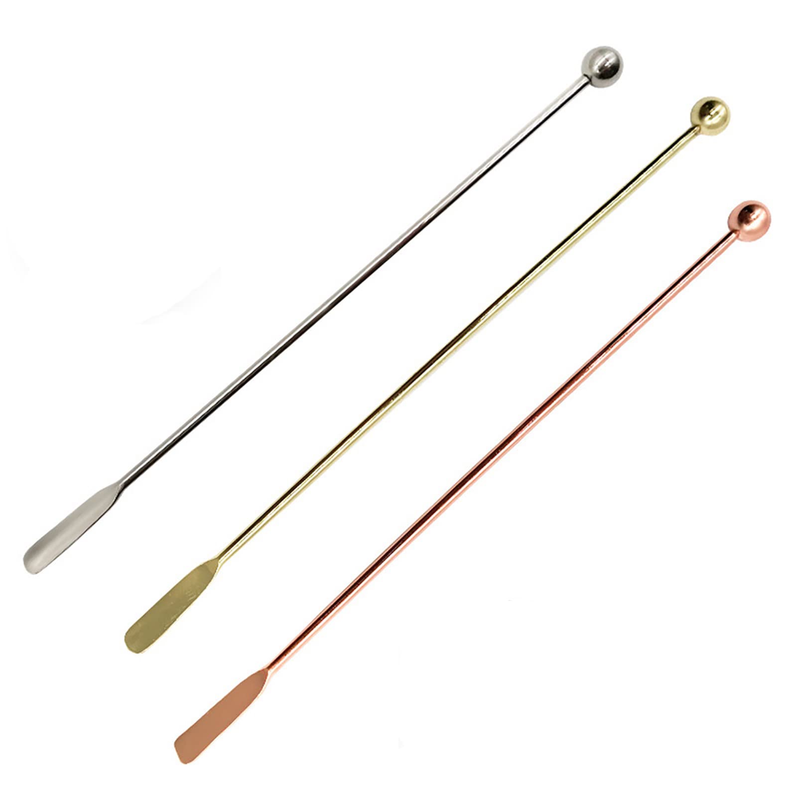 SagaSave 3PCS Cocktail Paddle Drink Stirrers, Steel Coffee Beverage Swizzle Stick for Coffee, Beverage, Cocktail