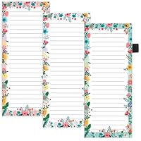 3 Pack Magnetic Shopping List Pad for Fridge, To Do List Pad 180 Sheets Tear off Magnetic Notepad for Fridge with Pen Loop