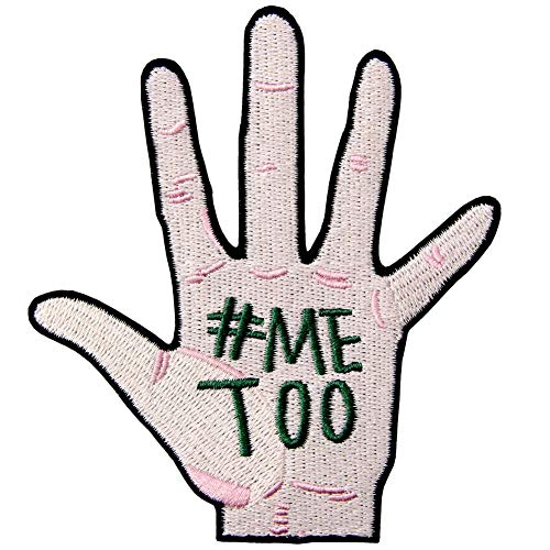 Aufnäher, bestickt, Design: #MeToo Bewegung, Gegen sexuelle Belästigung und Angriff, zum Aufbügeln oder Aufnähen