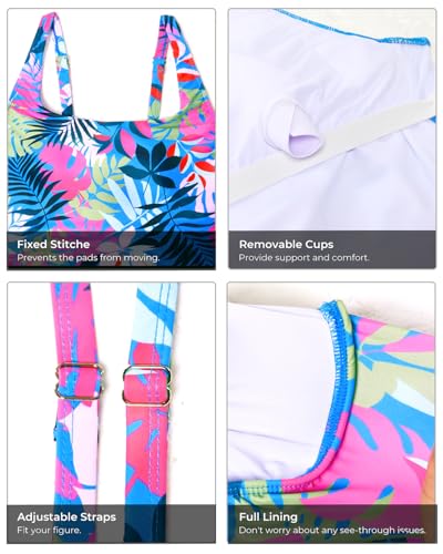 Image of Aqua Eve Tankini Tops for Women Swimwear Top Only Tummy Control Bathing Suit Top No Bottom (Available in Plus)