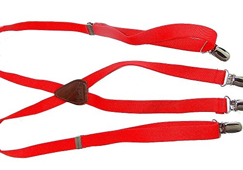 Hold-Ups Urban Youth 3/4\" wide Hold-Up Suspender in X-back with No-slip Clips (Red) - Thumbnail 5