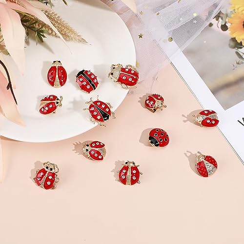 Image of Abaodam 12Pcs Ladybug Brooch Pins Small Lapel Pins for Women Insect Brooch Creative Clothing Corsage Party Accessories for Girls Ladies