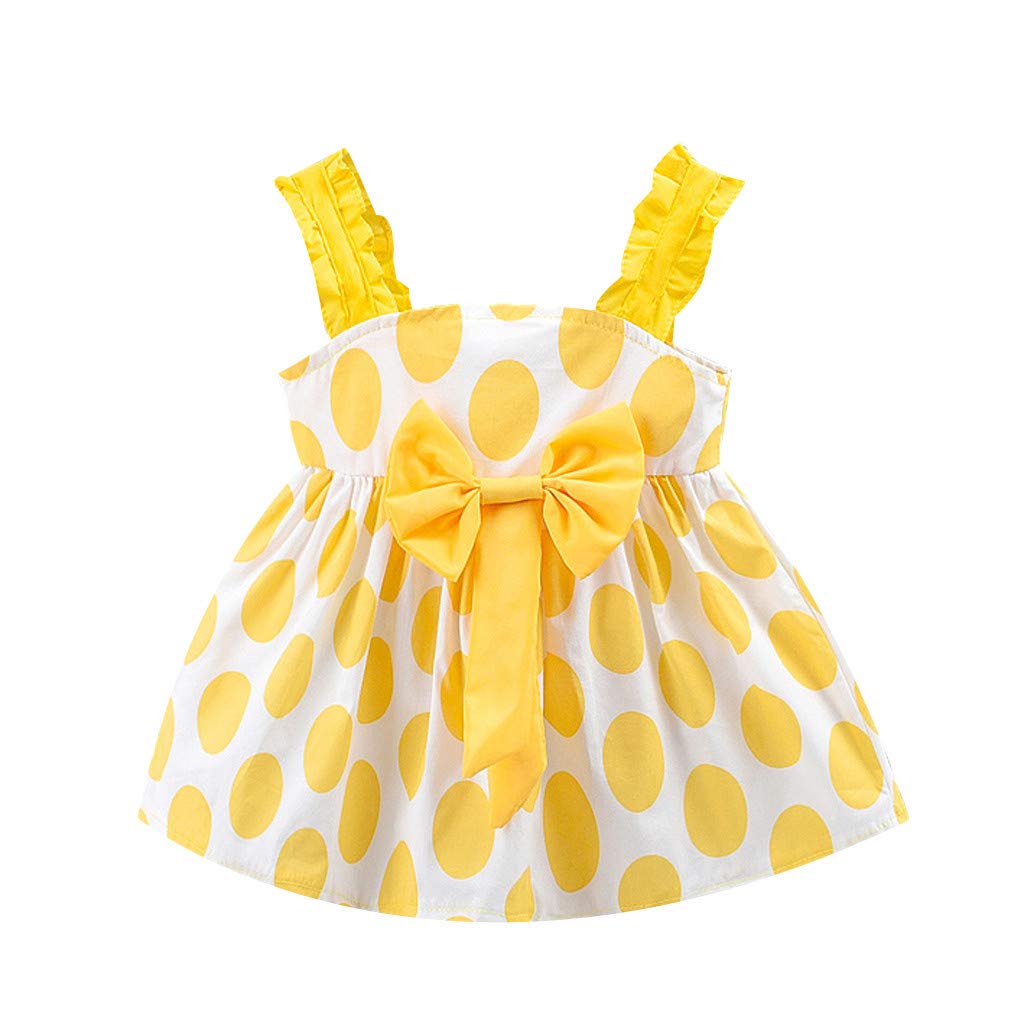 Baby Dress Clothes for 0-3 Years, Weant Newborn Infant Toddller Baby Girls Lovely Bowknot Polka Dot Princess Dress Tull Tutu Skirt Dress Sundress Party Dress for Kids Gifts