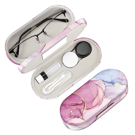 FINTIE 2 in 1 Contact Lens Case and Eyeglasses Case, Portable Travel Holder