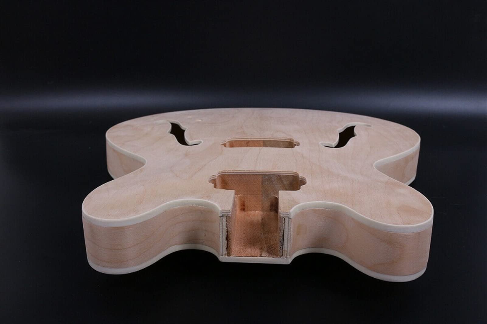 FLFL Niedokończony Zestaw Gitary Elektrycznej Klonowa Szyja Gitara I Ciało Gitarowe Majsterkowanie Hollow Gitara Elektryczna Niedokończony zestaw gitarowy