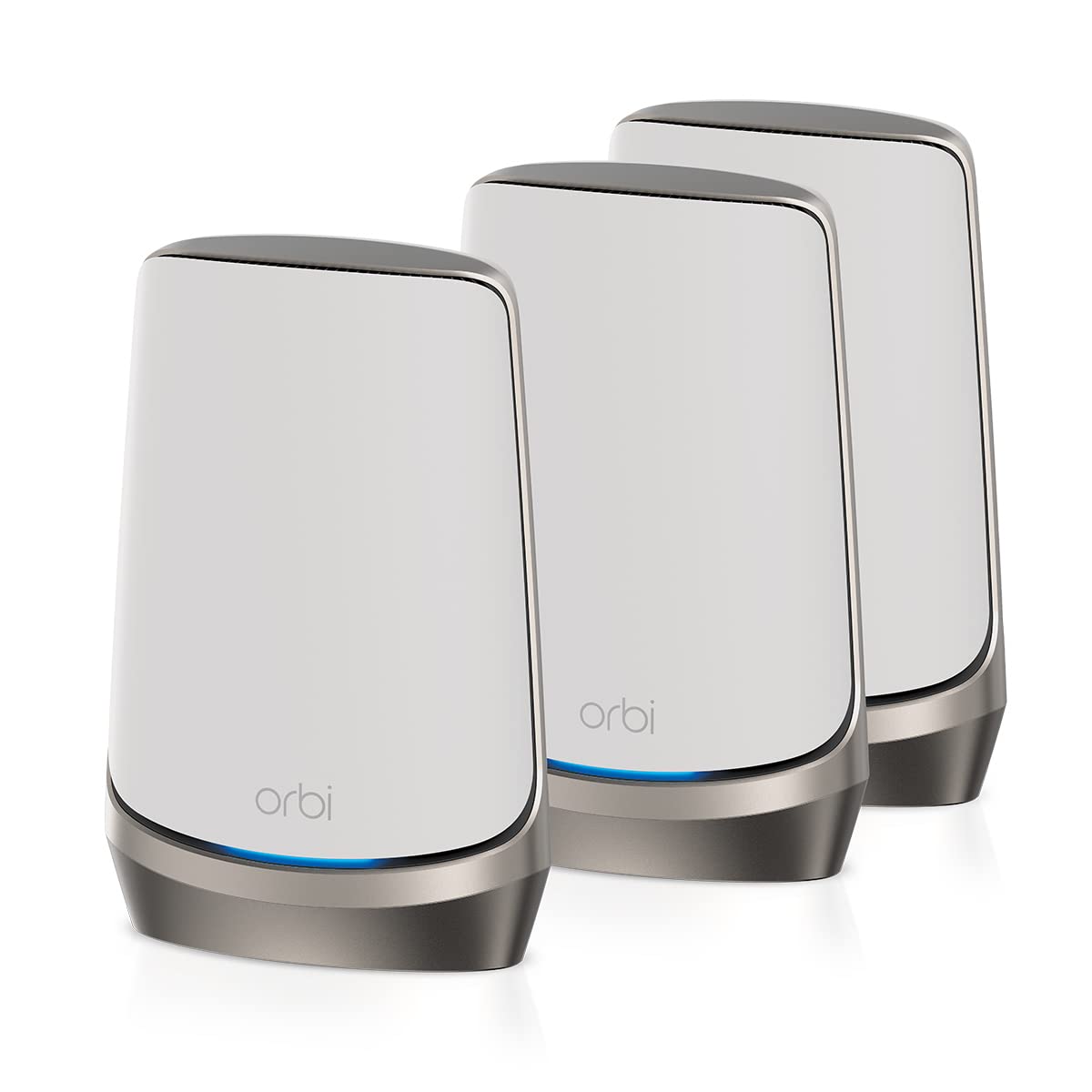 Netgear Orbi WiFi Mesh 6E Quadband (RBKE963) | Router con 2 Satélites | Red de hasta 800 m2, 200 Dispositivos | AXE11000 (hasta 10.8Gbps)