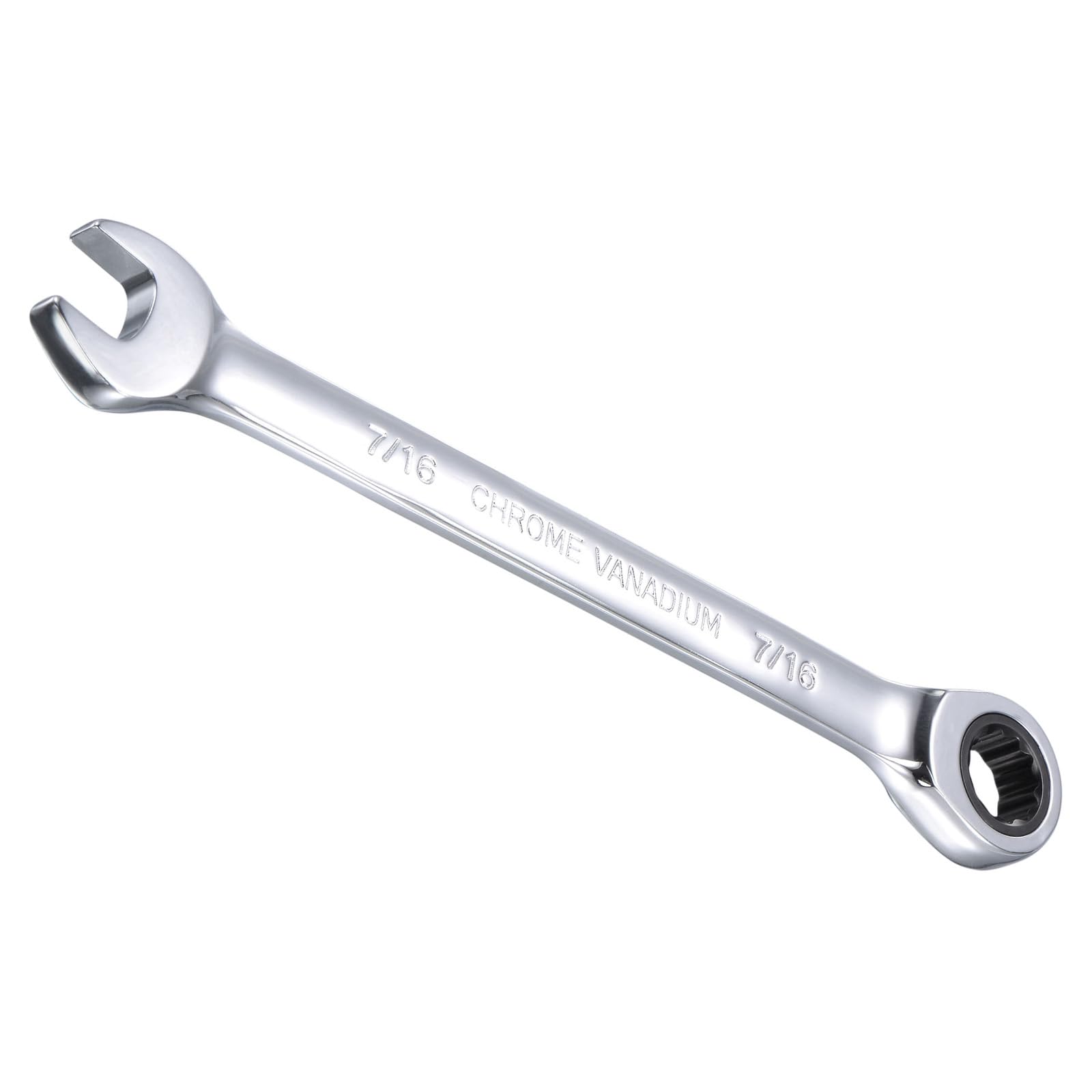 CoCud Ratcheting Wrench, 7/16" Head SAE 72-Teeth, Cr-V Combination Wrench Spanner - (Applications: for Repairing Home Tasks)