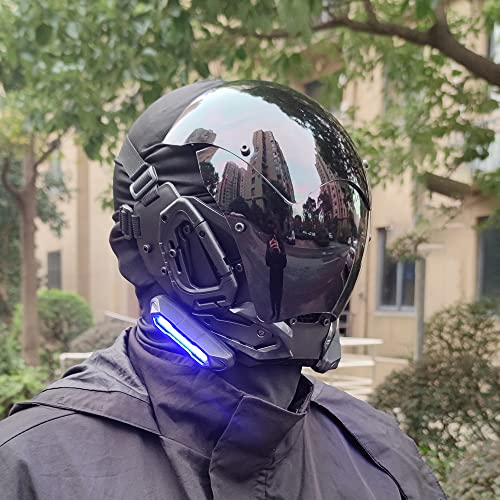 kyeday punk gothic cyber mask for mentechwear mask halloween cosplay costume accessory with led light