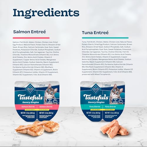Image of Blue Buffalo Tastefuls Salmon & Tuna Savory Singles, 2.6 oz, 12 ct