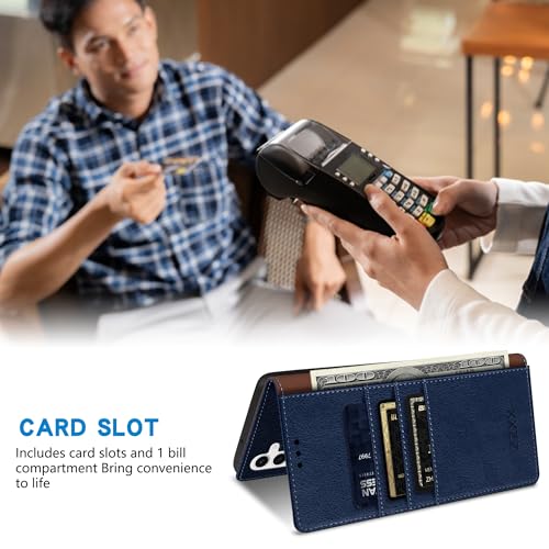 Image of ZZXX for Galaxy S23 FE Wallet Case Strong Magnetic 6.4 inch,Blue