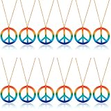 🌈Die Regenbogen-Friedenskette besteht aus Kunststoff, mit einer regenbogenfarbenen Abdeckung, die nicht leicht auszublenden ist und die Friedensbedeutung ausdrückt