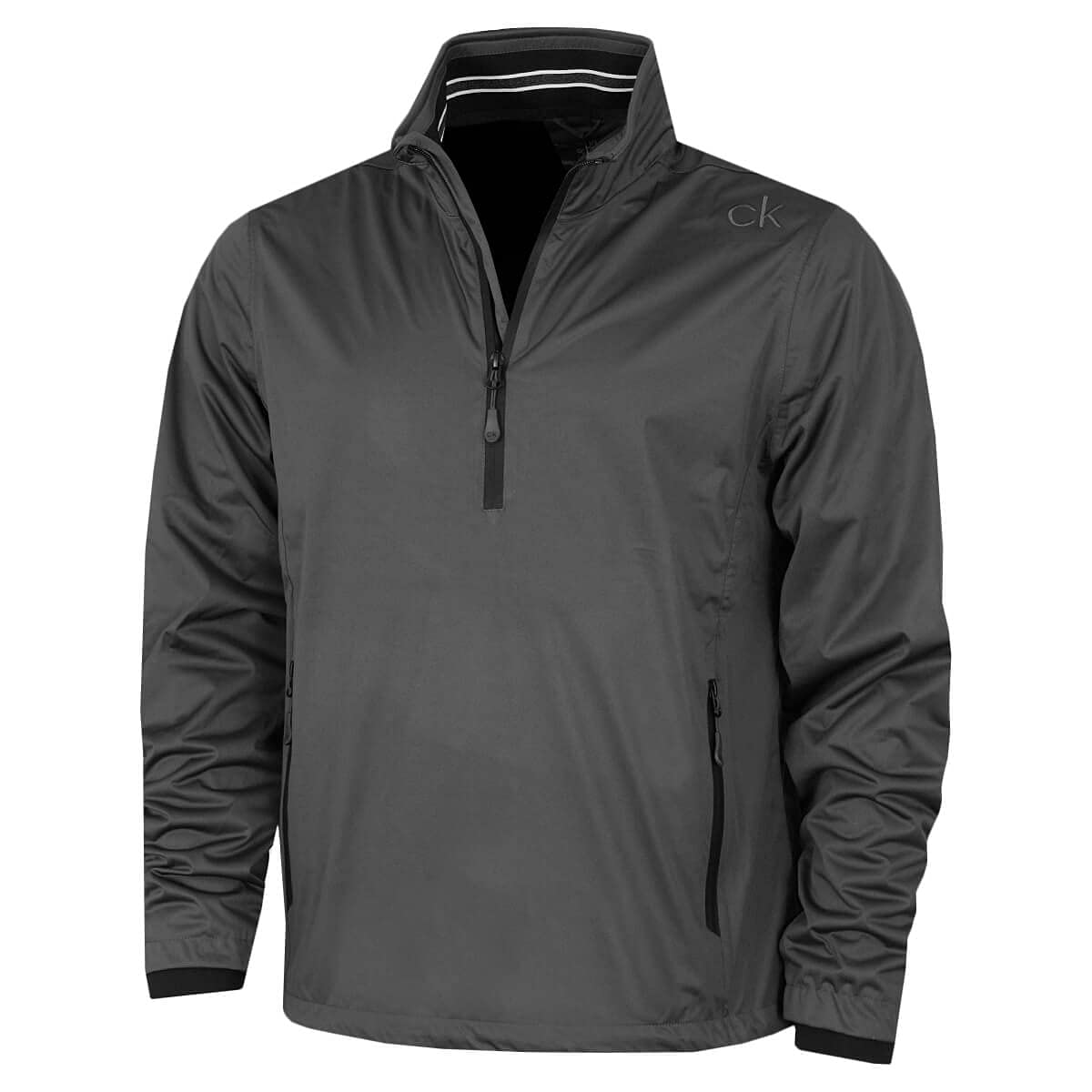 Calvin Klein Men's Charcoal/Black Waterproof Half Zip Jacket - Xxl