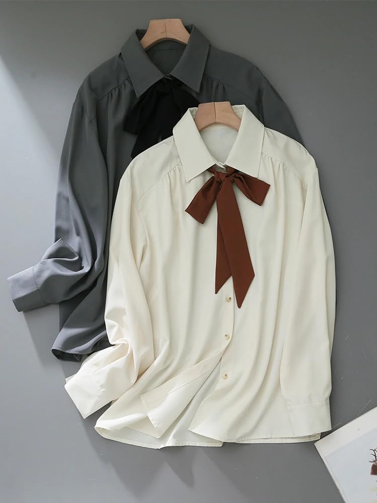 Blusas holgadas de manga larga para mujer, camisas de oficina
