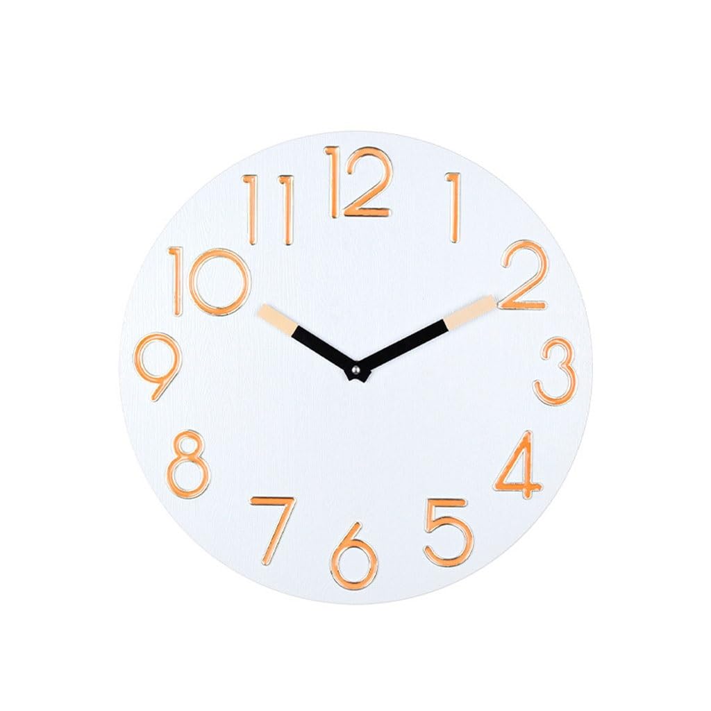 Orologio da parete Orologio da parete rotondo semplice for ufficio, soggiorno, camera da letto, studio, orologio da parete luminoso Reloj De Pared(C)