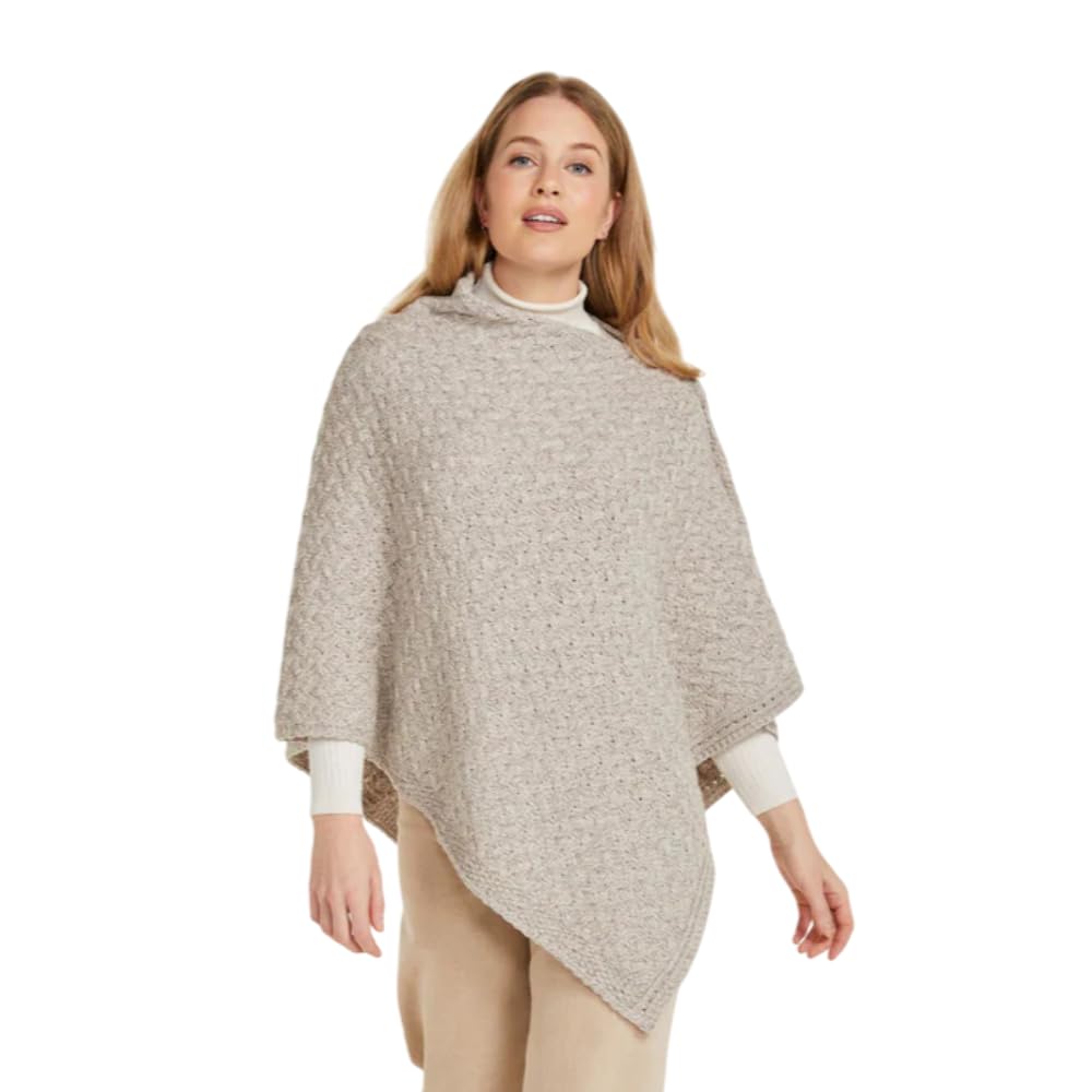 Aran Woollen Mills Capa irlandesa supersuave de lana merino abotonada