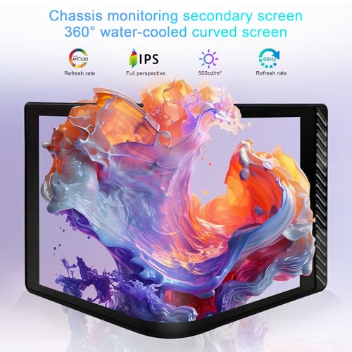 Image of wisecoco Portable Water Cooling Curved Screen Monitor 6.5 inch 2K 2560x1440 IPS with Magnic Stand External Computer Laptop OLED Monitor for PC Laptop Desktop (Black)