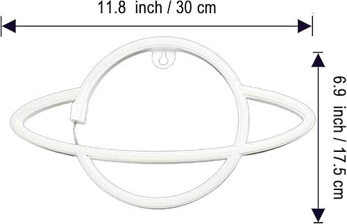 Miniatura 3 de YouokLight Letreros de neón de planeta para decoración de pared, luz de neón LED para montaje en pared USB o luz de planeta alimentada por batería,