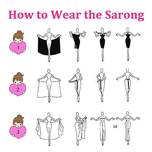 CHIC DIARY Women Swimwear Chiffon Pareo Beach Cover Up Bikini Sarong Swimsuit Wrap Skirts Deep Sea Blue - Image 7