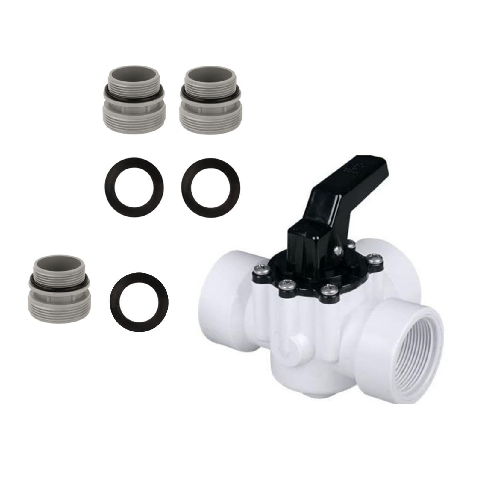 Vanne de dérivation 3 voies, adaptateur 32mm, robuste, professionnel 4517, 1.5 pouces, remplacement pour environ Groud, piscine, étang de jardin, Blanc