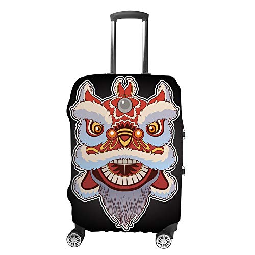 Housse de valise élastique anti-poussière lavable XL à motif asiatique vintage CHEHONG