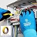 Electrician Insulated Gloves 1000V High Voltage, Waterproof for Palm Rubber Non-Slip Electrical Gloves (Blue, 1Pair-1000V)