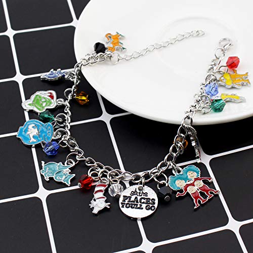 Dr. Seuss Cat in the Hat Classic Cartoon Charm Bracelet w/Gift Box Movies Premium Quality Cosplay Jewelry Series Christmas Gift4