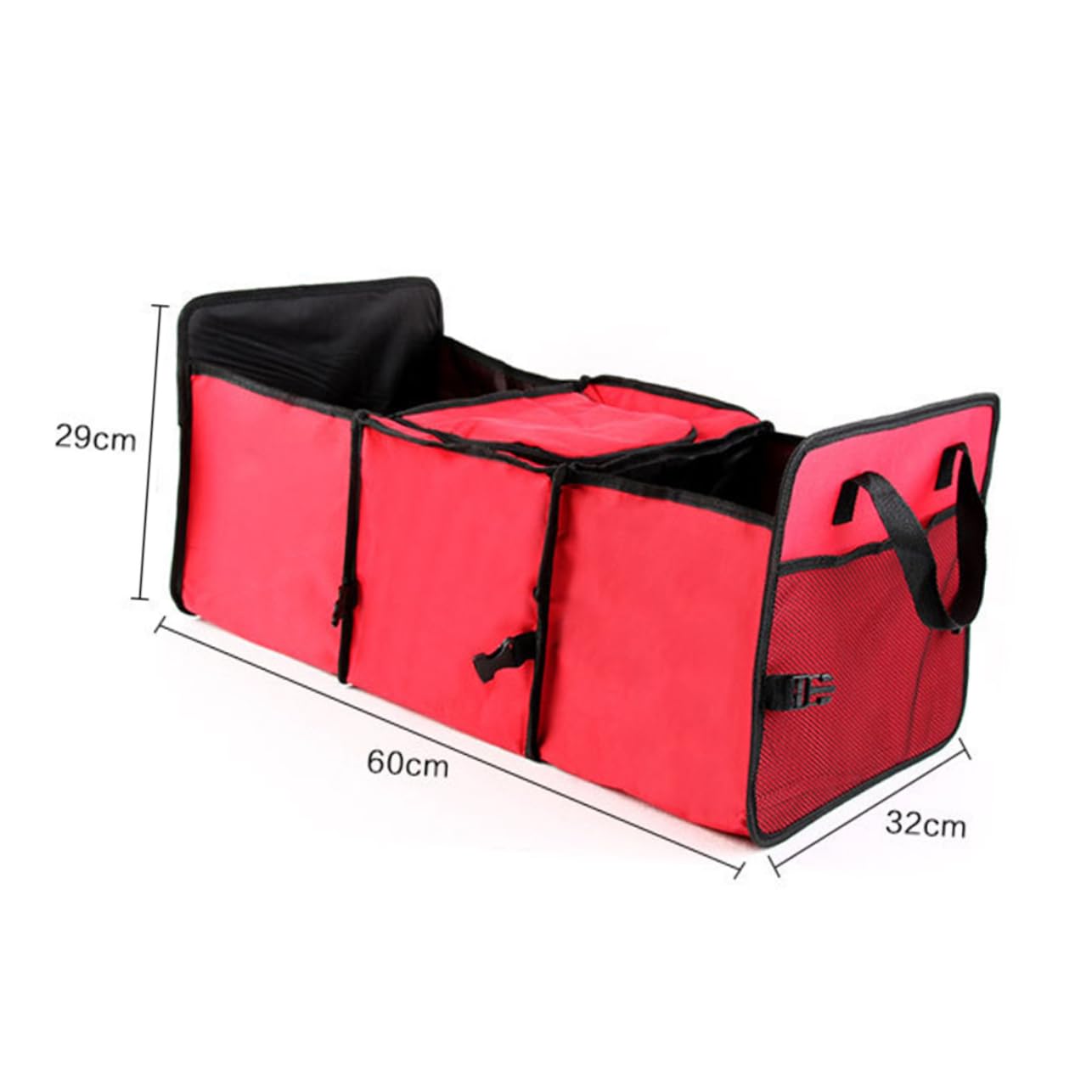 ibasenice Organiseur De Coffre De Voiture De Rangement Pour Boissons Et Aliments Poubelle De Rangement En Polyester Oxford Rouge