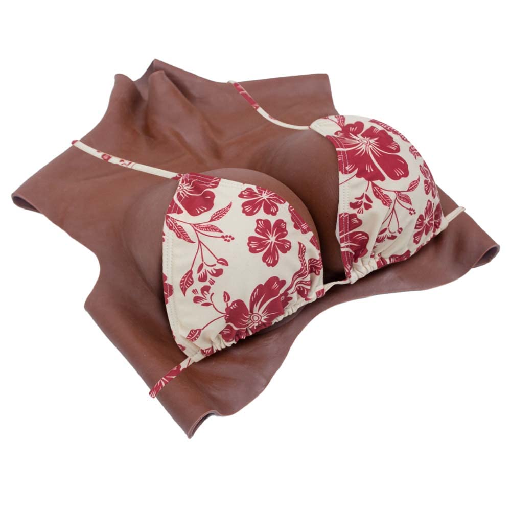 Silicone Breast Forms Breastplate Fake Breast Cotton Silicone Filled High Collar Style B-G Cup For Drag Queen Cosplay