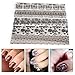 Regalo de Julio 20 piezas de encaje de diseño de flores de uñas de transferencia de arte pegatinas, 20Pcs Diseño de flores de encaje negro Nail Art Transfer Stickers Manicure Decals Decoration