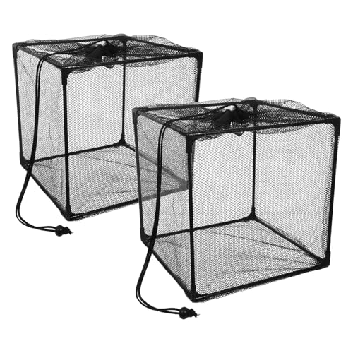 YARNOW Filtro de Caja para Bomba de Estanque 2 Piezas Malla Negra Antiobstrucción Tipo Cubo Soporte Filtrante Resistente para Sistema de Filtración de Agua Exterior y Acuarios