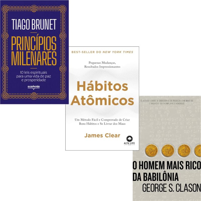 Kit: Princípios Milenares + Hábitos Atômicos + O homem mais rico ...