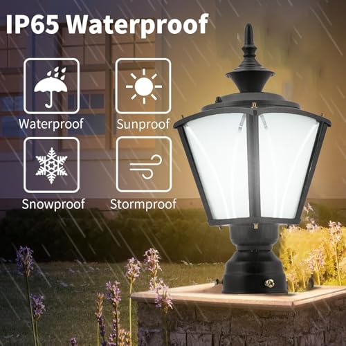 Image of SINOMAN Black Outdoor Exterier Lantern Gate Light Waterproof Lighting Fixture Lamp Perfect for Entrance, Patio Columns and Modern Design for Home Decor (Pack of 1) (Without Bulb)