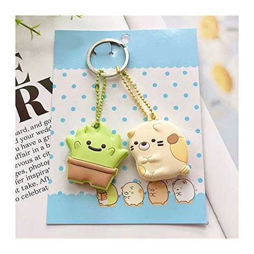 XIAOXINGXING Niedliche Schlüsselkappen-Schlüsselhüllen, Ringe, Schlüsselkennzeichnung, Organizer, Silikon-Schlüsselanhängerhalter mit Kugelkette (Farbe: Goldfarben) Cover