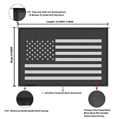 Image of RV Awning Mesh Sun Shade Screen for Motorhome Camper Trailer Sunshade