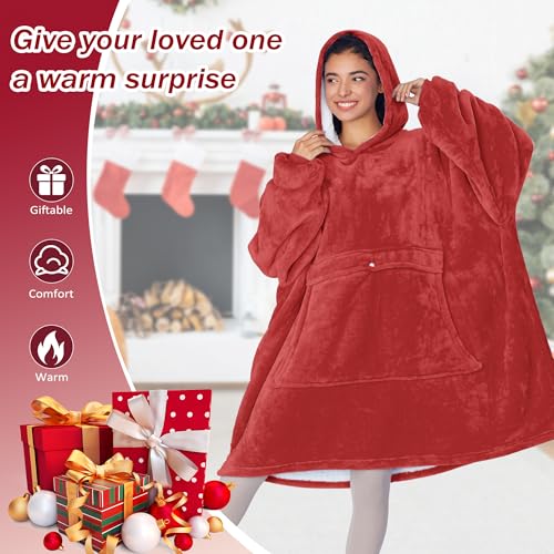Image of Catalonia Oversized Hoodie Blanket Sweatshirt, Comfortable Sherpa Giant Pullover with Large Front Pocket for Adults Men Women Teenagers Wife Girlfriend
