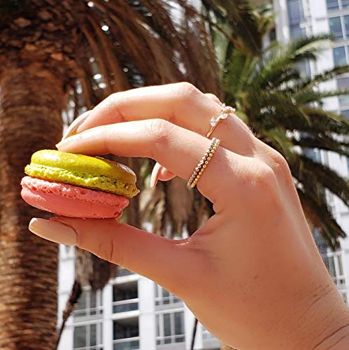 Ledodi 14K Solid Gold Braided"Olympic" Ring (Rose-Gold, 8) #TOP3