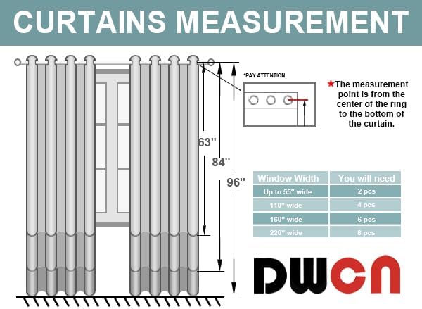Miniatura 7 de DWCN Cortinas opacas para dormitorio, oscurecimiento, aislamiento térmico, cortinas gruesas que bloquean la luz, juego de 2