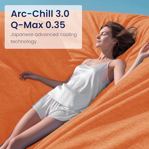 Image of Topcee Cooling Blanket (90 inchx90 inchQueen Size) for Night Sweats Absorbs Heat to Keep Adults Cool on Warm Nights, Q-Max 0.5 Cooling Blankets for Hot Sleepers, Ultra-Cool Lightweight Blanket for Bed
