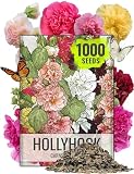 Seed Needs Hollyhock Seeds Carnival Mix 1,000 Seeds Seeds Bulk Pack