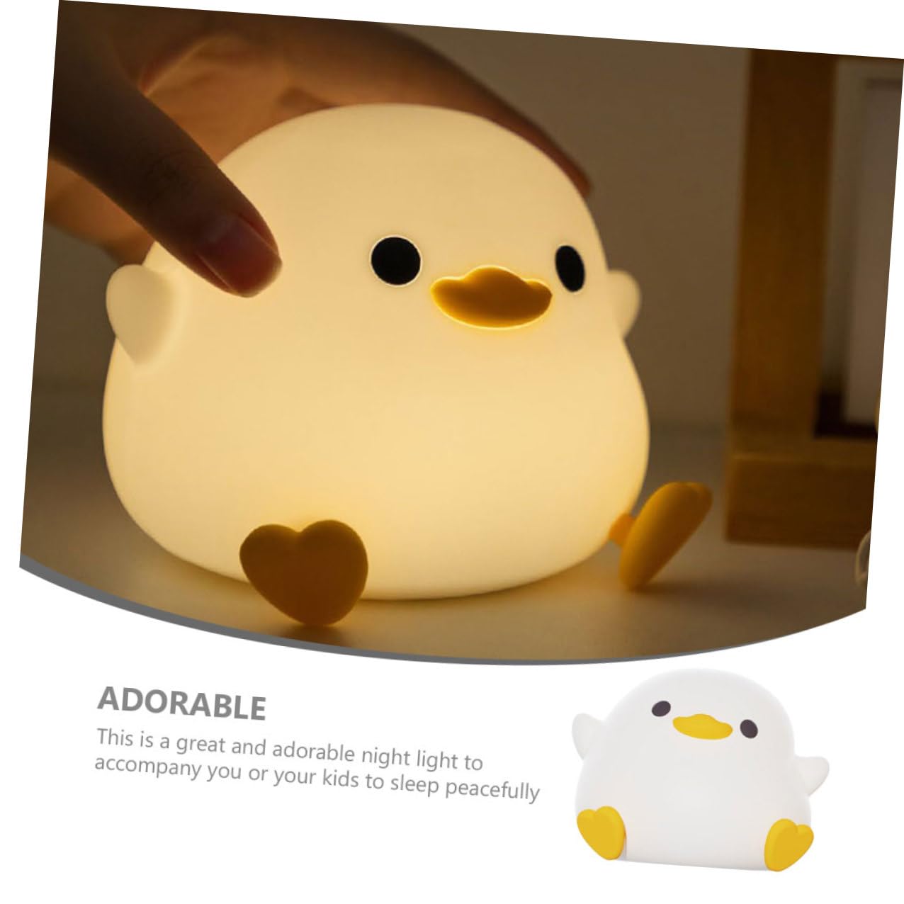 Luce Notturna in Silicone Ricaricabile a Forma di Cartone Animato Lampada da Comodino 2 Livelli di Luminosità Compatta e Portatile per Camera da Letto e