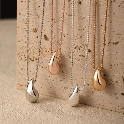 Dainty Gold Necklace for Women, 14K Gold Plated Pear Pendent Necklace Teardrop Pendent Necklace Gold Jewelry for Women3