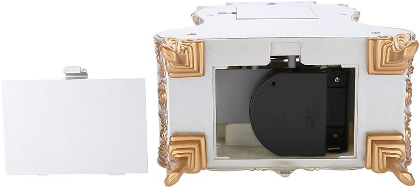 Vintage Desk Clock, Beautiful Plastic Vintage Clock for Alarm Clocks for Decorative Gifts(White)