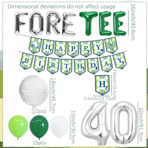Image of Golf 40th Birthday Decorations Banner golf 40th birthday Men Party
