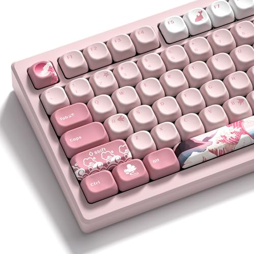 Womier Pink Cute Keycaps Kanagawa PBT Keycaps MOA Profile