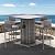 SoarFlash 5 Piece Rattan Patio Bar Set,Wicker Conversation Set Outdoor Furniture Set with Storage Shelf,4 High Stools,Dining Table for Poolside,Garden and Backyard,Grey