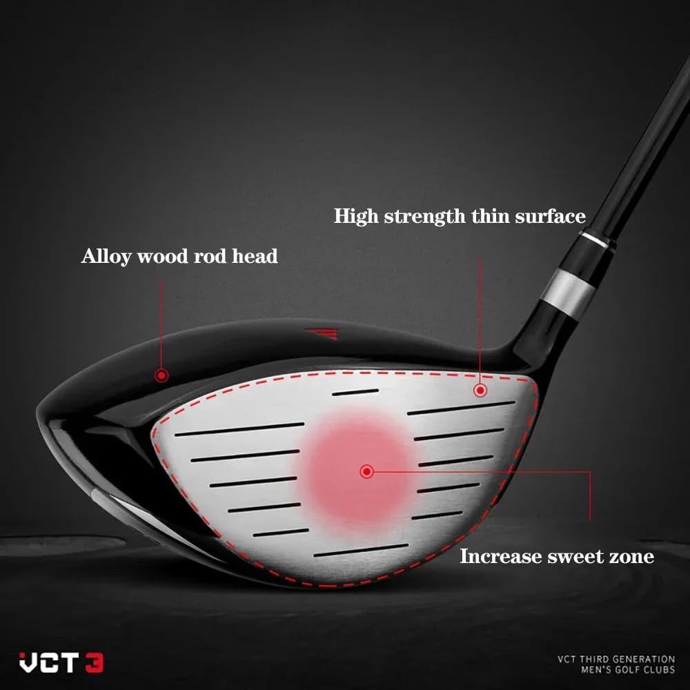 Palo de golf de madera y hierro híbrido n.º 1/3/5, compacto de 430 cc, para deportes y exteriores, para hombres y mujeres jugadores