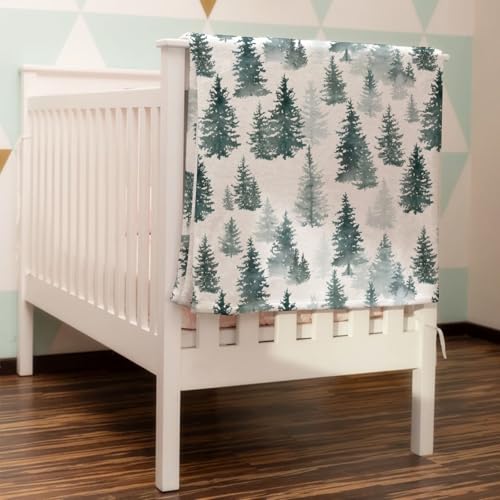 Image of HawSkgFub Pine Trees Forest Baby Blanket for Boys Gift, Winter Flannel Fleece Nursery Bed Swaddle Receiving Blankets, Soft Lightweight Newborn Toddler Infant Kids Crib Bedding 40 x 50