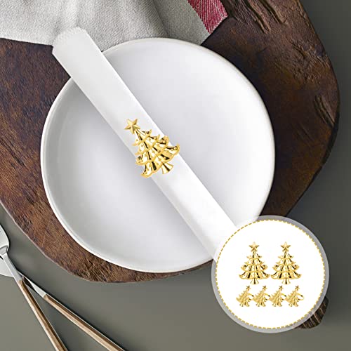 Luxshiny 6 Unidades Fivela De Guardanapo De Árvore De Natal Fivelas De Guardanapos Decorativos Anéis