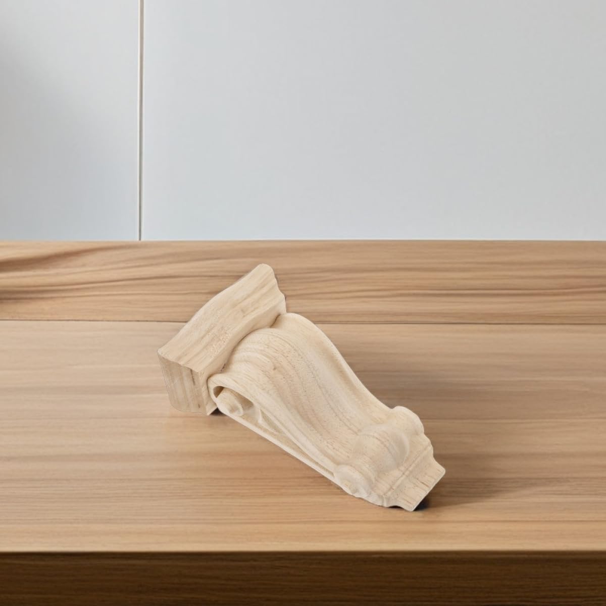 2 Piezas Ménsulas de Madera Tallada Mano Detalles Artísticos Estilo Europeo Decoración para Esquinas y Estanterías Soportes sin Pintar para Puertas y Chimeneas Embellecedores de